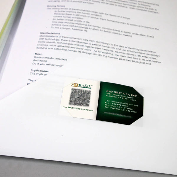 BAZIC 2-Pocket Poly Portfolios w/ View Cover Sold in 48 Units