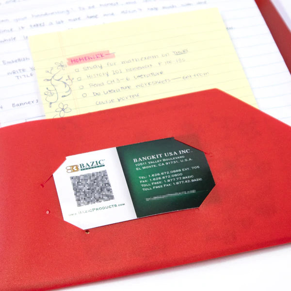 BAZIC Solid Color 2-Pocket Poly Portfolios Sold in 48 Units