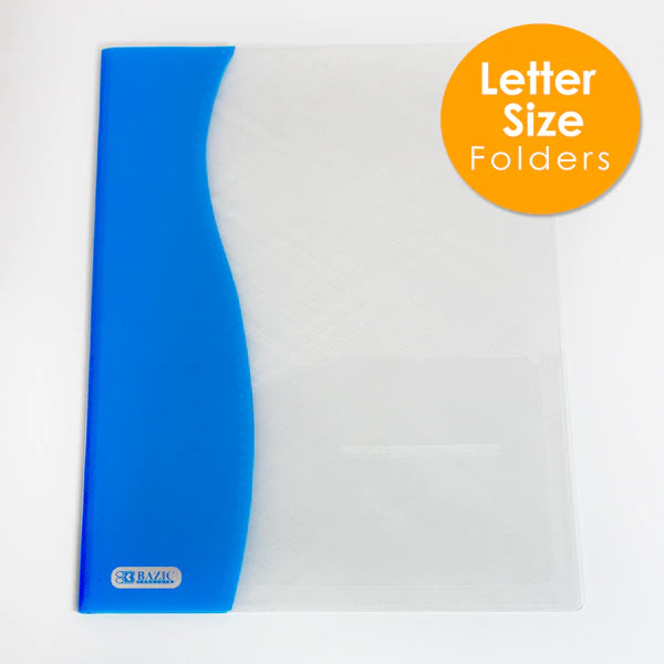 BAZIC Two Tone 2-Pockets Poly Portfolio Sold in 48 Units