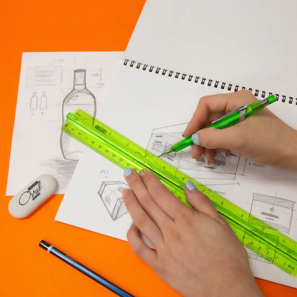 BAZIC 12" (30cm) Ruler w/ Handle Grip Sold in 24 Units