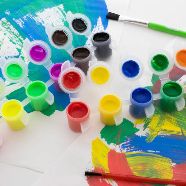 BAZIC 12 Color 5mL Kids' Paint w/ Brush Sold in 24 Units
