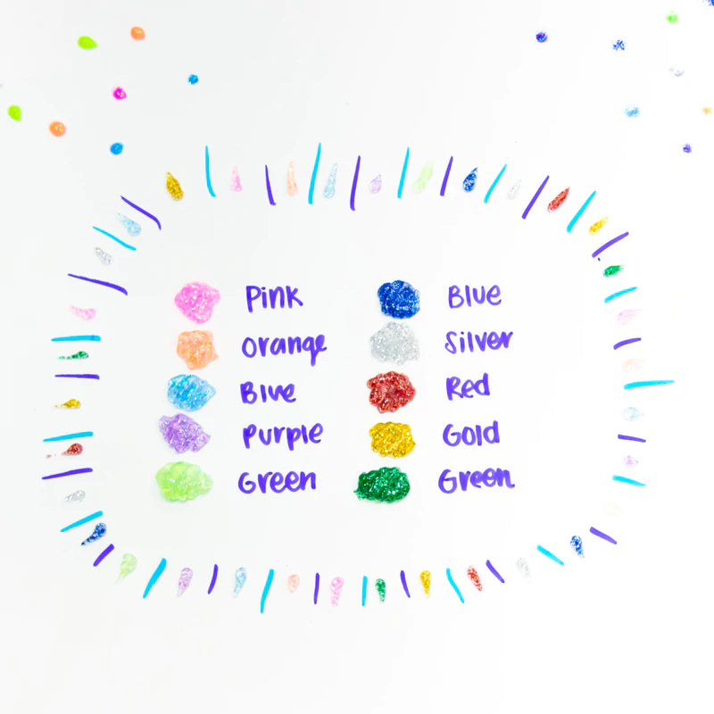 BAZIC 6mL Assorted Color Mini Glitter Glue (10/Pack) Sold in 24 Units