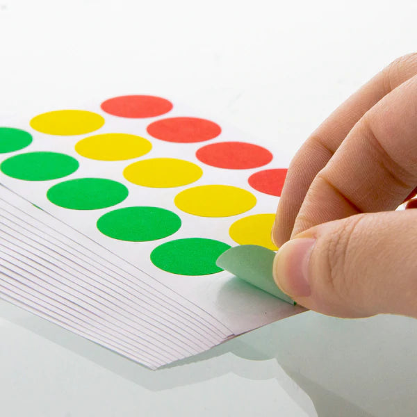 BAZIC Assorted Color 3/4" Round Label (306/Pack) Sold in 24 Units