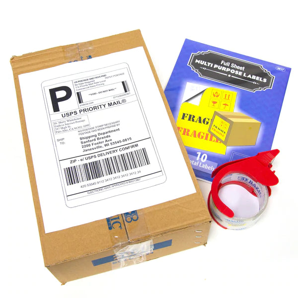 BAZIC 8.5" X 11" Full Sheet White Multipurpose Labels (10/Pk) Sold in 24 Units