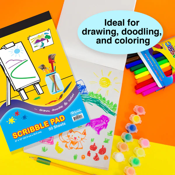 BAZIC 50 Ct. 9" X 12" Scribble Pad Sold in 48 Units