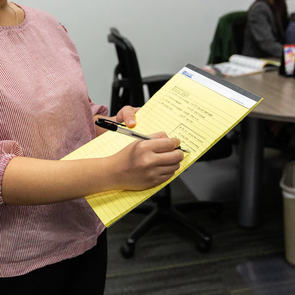 BAZIC 50 Ct. 8.5" X 11.75" Canary Perforated Writing Pad (12/Pack) Sold in 6 Units