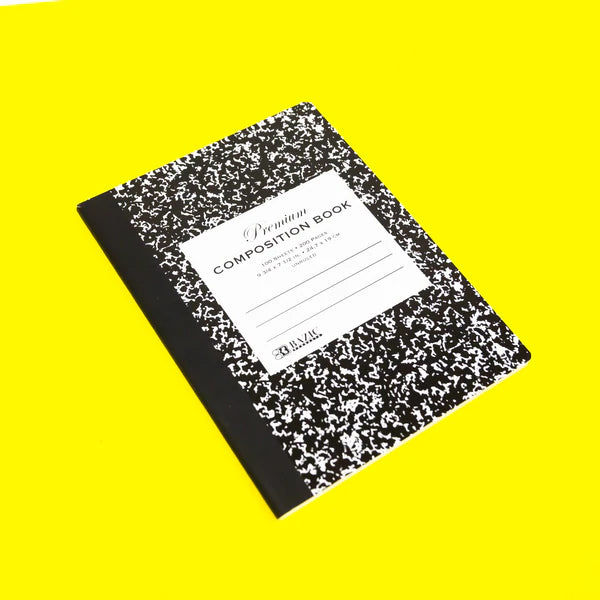 BAZIC UNRULED 100 Ct. Black Marble Composition Book Sold in 48 Units