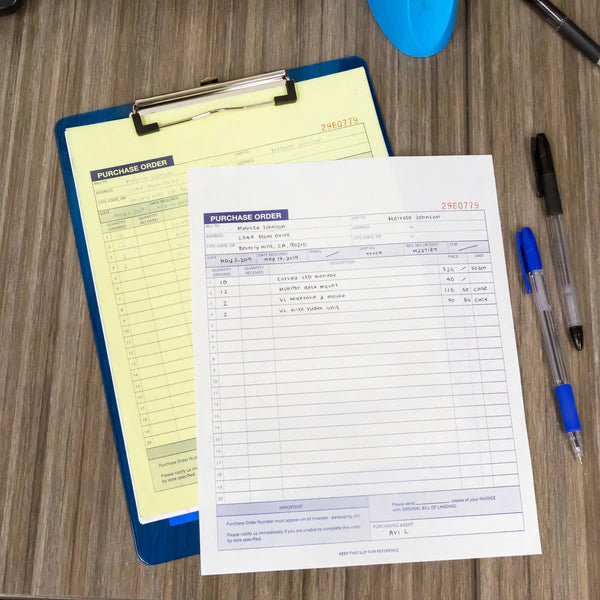 BAZIC 30 Sets 8 3/8" x 10 11/16" 2-Part Carbonless Purchase Order Book Sold in 24 Units