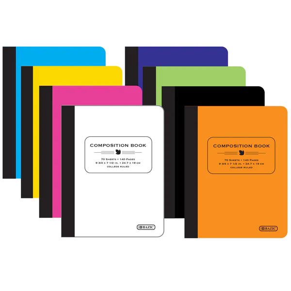 BAZIC W/R 70 Ct. Poly Cover Composition Book Sold in 48 Units