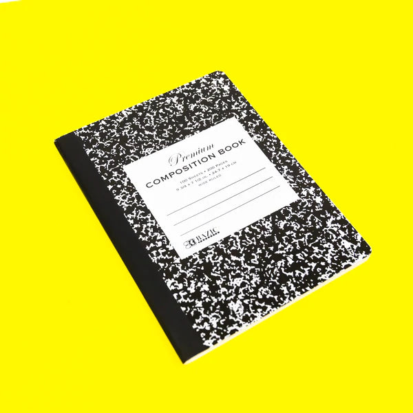 BAZIC W/R 100 Ct. Premium Black Marble Composition Book Sold in 48 Units