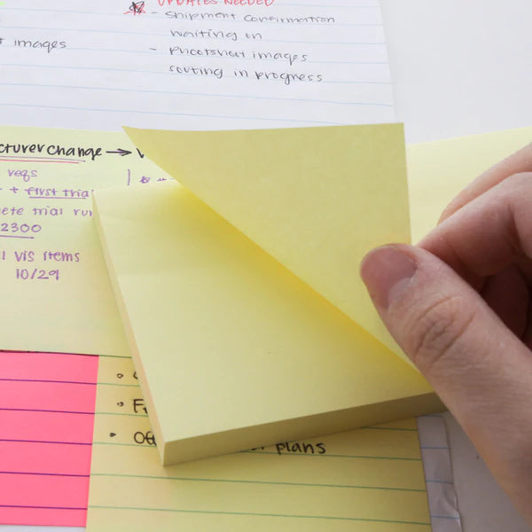 BAZIC 100 Ct. 3" X 5" Yellow Stick On Notes Sold in 24 Units