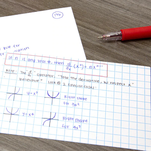 BAZIC 100 Ct. 3" X 5" Quad Ruled 4-1" White Index Card Sold in 36 Units