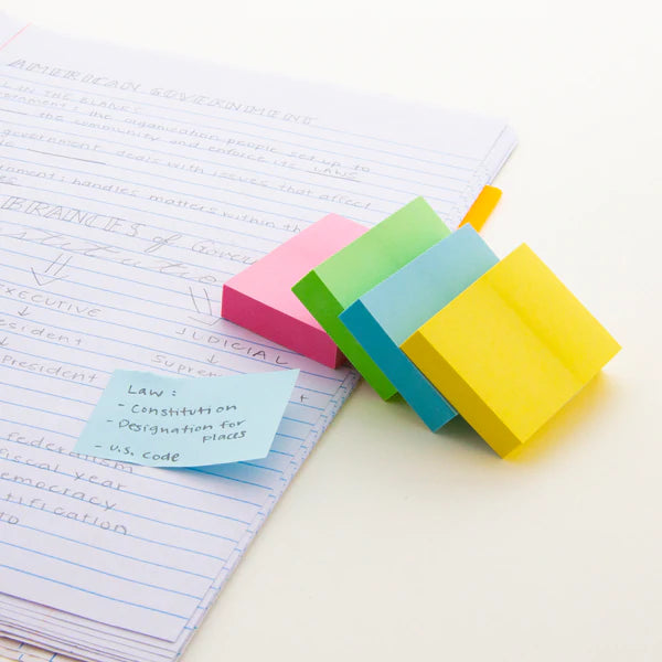 BAZIC 100 Ct. 1.5" X 2" Stick On Notes (4/Pack) Sold in 24 Units