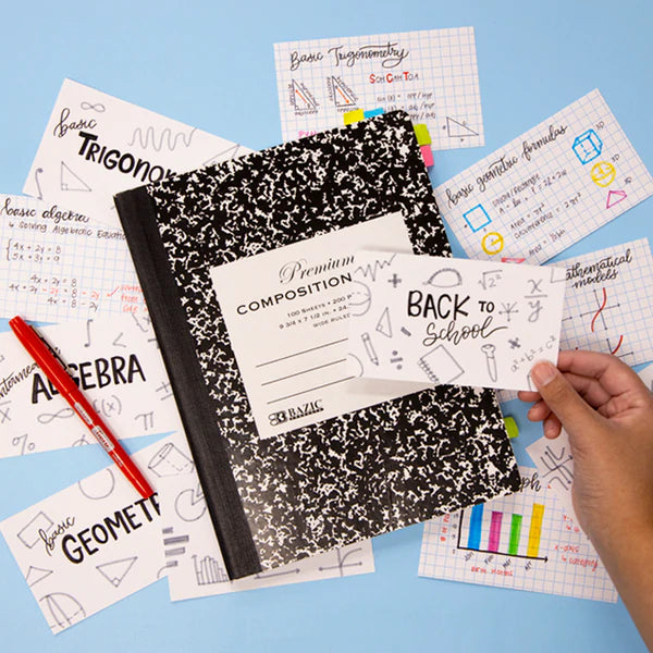 BAZIC 100 Ct. 3" X 5" Unruled White Index Card Sold in 36 Units