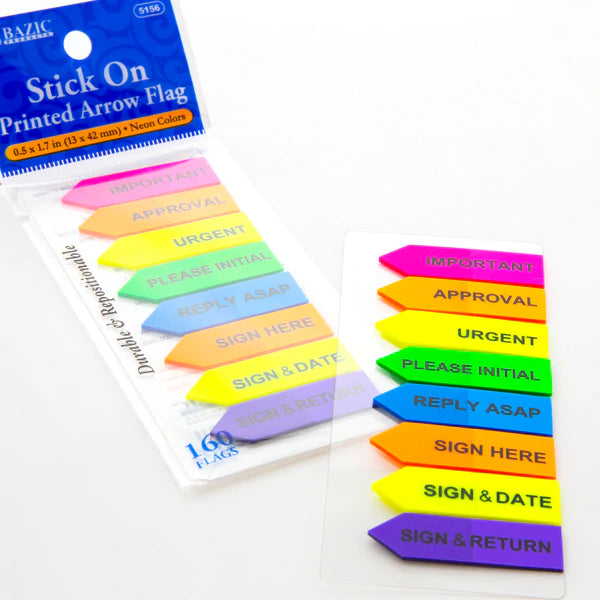 BAZIC 20 Ct. 0.5" X 1.7" Printed Arrow Flags (8/Pack) Sold in 24 Units