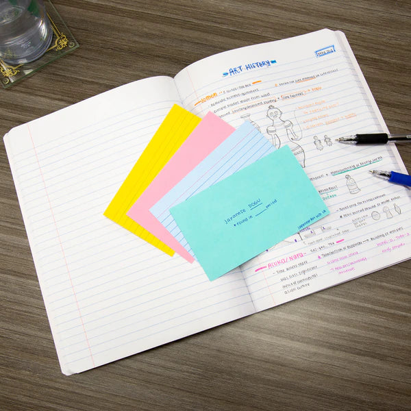 BAZIC 100 Ct. 3" X 5" Ruled Colored Index Card Sold in 36 Units