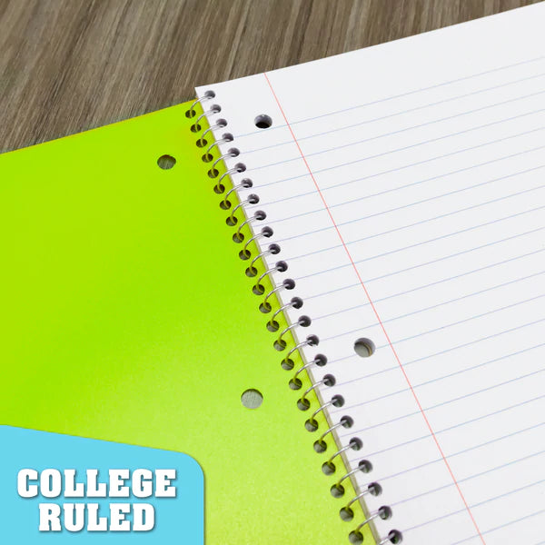BAZIC C/R 100 Ct. 1-Subject Poly Cover Spiral Notebook Sold in 24 Units