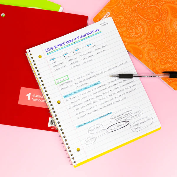 BAZIC C/R 100 Ct. 1-Subject Poly Cover Spiral Notebook Sold in 24 Units