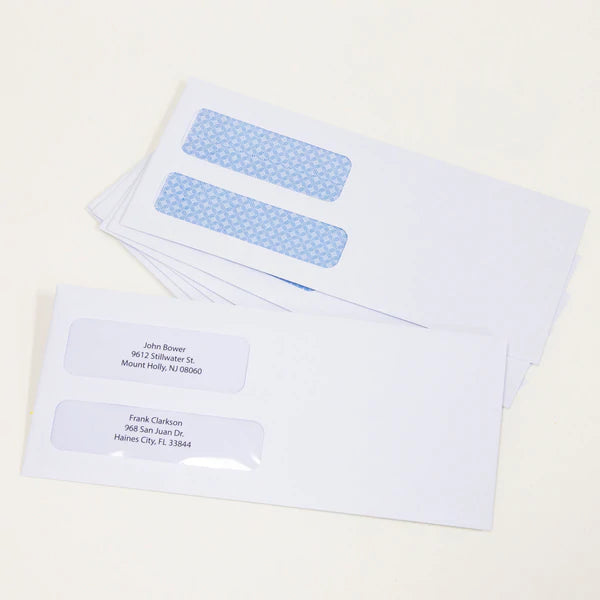 BAZIC #9 Self-Seal Security Double Window Envelopes (500/Box) Sold in 5 Units