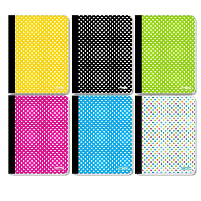 C/R 100 Ct. Polka Dot Composition Book Sold in 48 Units