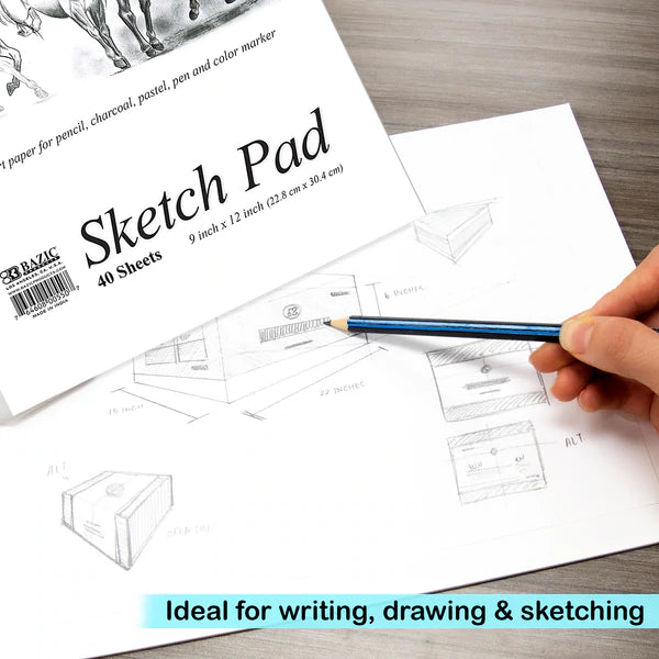 BAZIC 40 Ct. 9" X 12" Premium Sketch Pad Sold in 48 Units