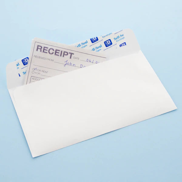 BAZIC #6 3/4 Self-Seal White Envelope (100/Pack) Sold in 24 Units