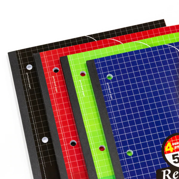BAZIC 80 Ct. 8.5" X 11" Reversible 4"/5" Quad Ruled Wireless Notebook Sold in 24 Units