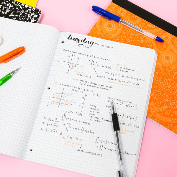 BAZIC 80 Ct. 8.5" X 11" Reversible 4"/5" Quad Ruled Wireless Notebook Sold in 24 Units