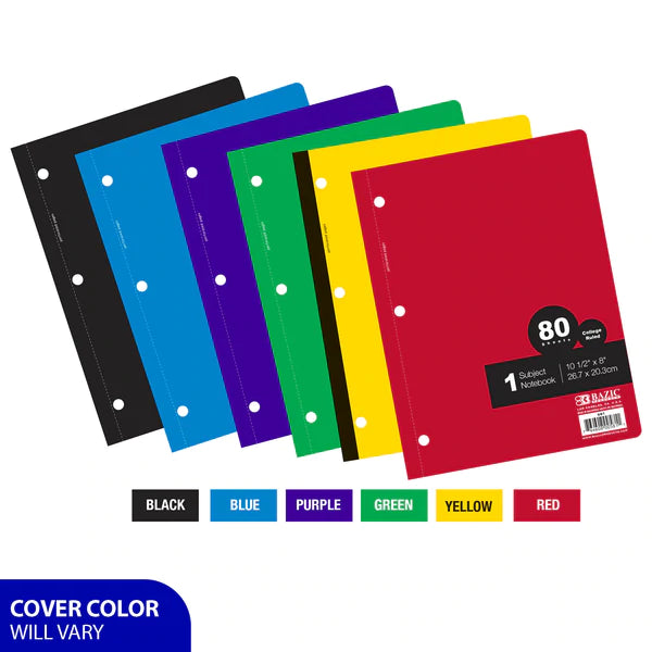 BAZIC C/R 80 Ct. 1-Subject Wireless Notebook Sold in 24 Units