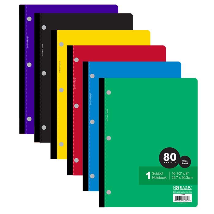 BAZIC W/R 80 Ct. 1-Subject Wireless Notebook Sold in 24 Units