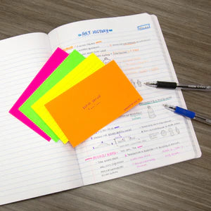 75 Ct. 3" X 5" Ruled Fluorescent Colored Index Card Sold in 36 Units