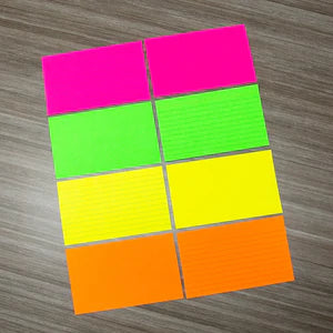 75 Ct. 3" X 5" Ruled Fluorescent Colored Index Card Sold in 36 Units