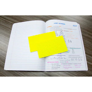 75 Ct. 3" X 5" Ruled Fluorescent Colored Index Card Sold in 36 Units