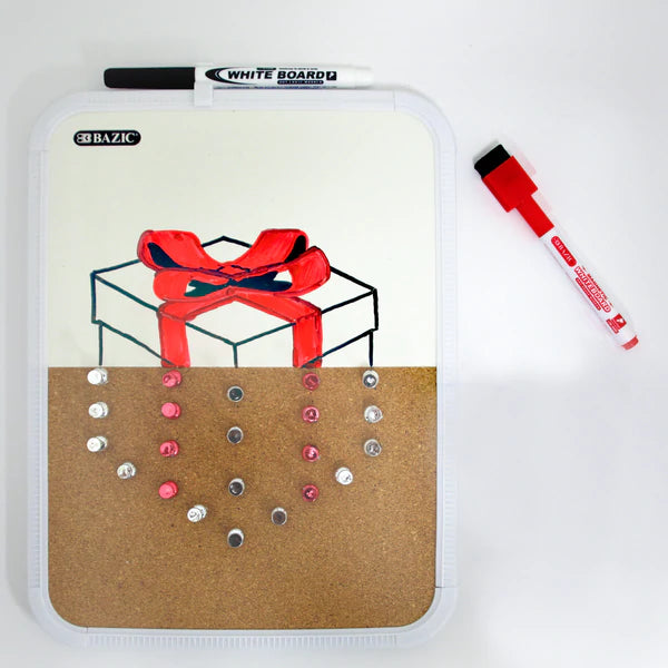 BAZIC 8.5" X 11" Dry Erase / Cork Combo Board w/ Marker Sold in 12 Units