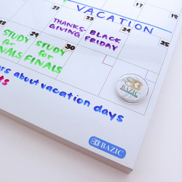 BAZIC 14" x 14" Magnetic Dry Erase Calendar Tile Sold in 12 Units