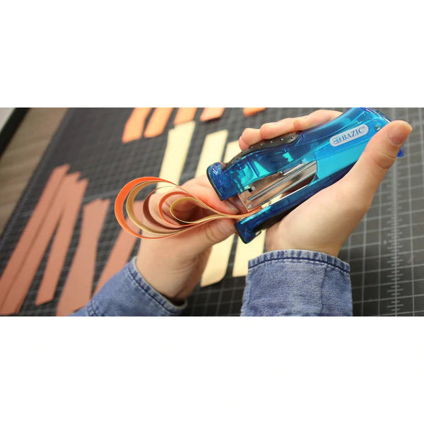 BAZIC Compact Stand-Up Standard (26/6) Stapler w/ 500 Ct. Staples Sold in 12 Units