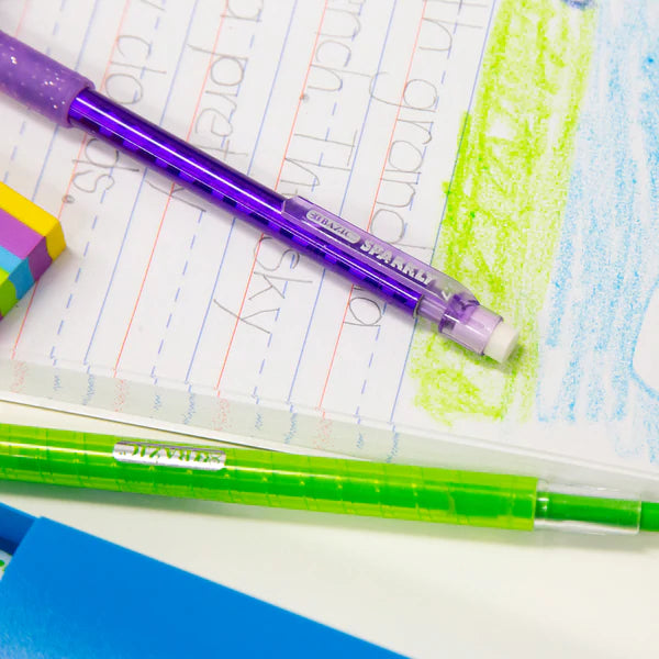 BAZIC Sparkly 0.7mm Mechanical Pencil w/ Glitter Grip (4/Pack) Sold in 24 Units