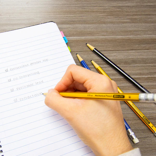 BAZIC Yellow 0.9mm Mechanical Pencil (4/Pack) Sold in 24 Units