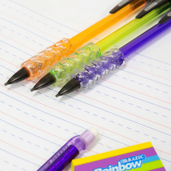BAZIC Electra 0.7 mm Fashion Color Mechanical Pencil with Gel Grip (3/Pack) Sold in 24 Units