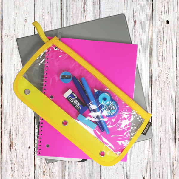 BAZIC 11.5" x 6.5" 3-ring Clear Pencil Pouch Sold in 24 Units