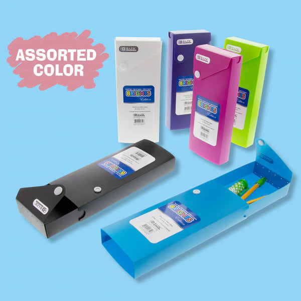 BAZIC Bright Color Slider Pencil Case w/ PDQ Display Sold in 36 Units