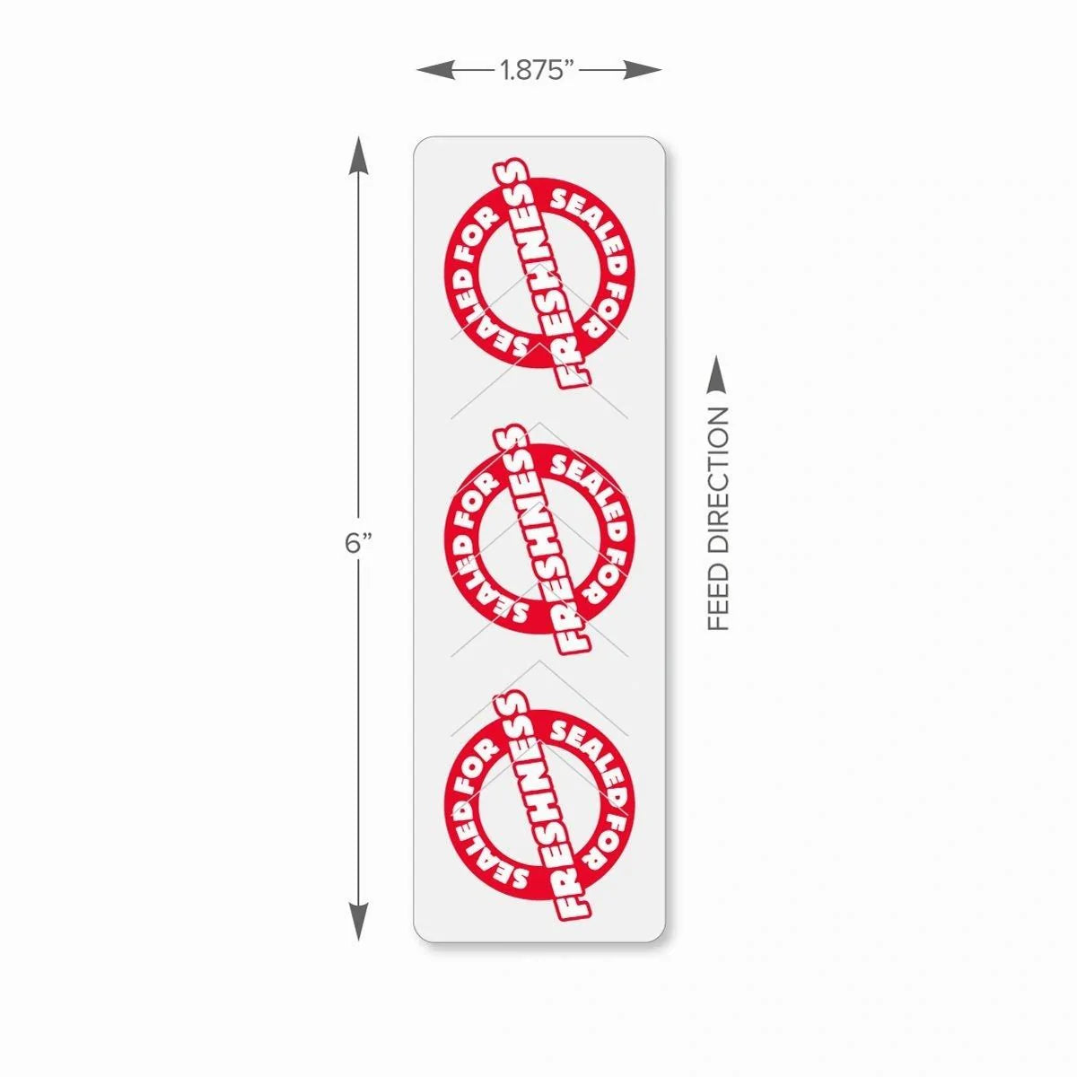 1.875" x 6" Tamper Proof Seal Labels (2000 Labels)