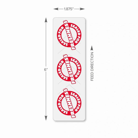 1.875" x 6" Tamper Proof Seal Labels (2000 Labels)