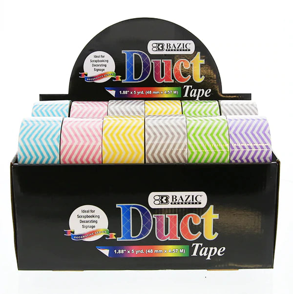 1.88" X 5 Yards Chevron Series Duct Tape Sold in 36 Units