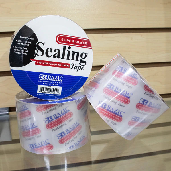 BAZIC 2.83" X 109.3 Yard Clear Packing Tape Sold in 24 Units