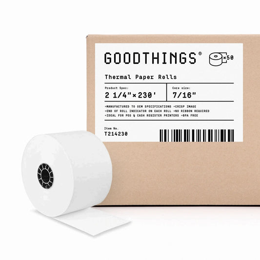 2 1/4" x 230' (50 Rolls) Thermal Paper Roll