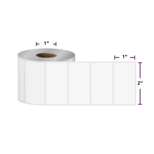 2" x 1" Direct Thermal Labels, 1300/Roll, 12 Rolls/Case