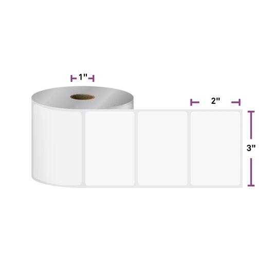 3" x 2", 1 inch Core, Direct Thermal Labels, 735/Roll, 12 Rolls/Case