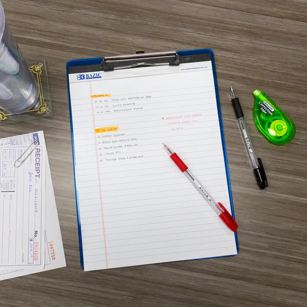 BAZIC Standard Size Plastic Clipboard w/ Low Profile Clip Sold in 48 Units