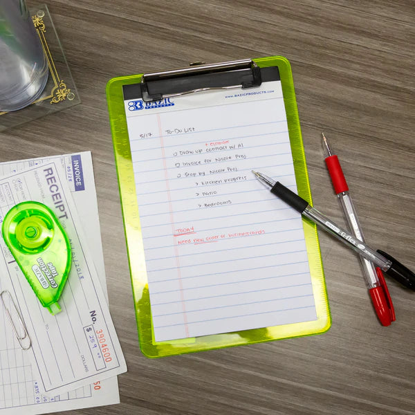 BAZIC 50 Ct. 5" X 8" White Jr. Perforated Writing Pad (3/Pack) Sold in 24 Units